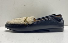 Coach G4634 Haley Black Leather Shearling Chain Loafers Women's Size 8B