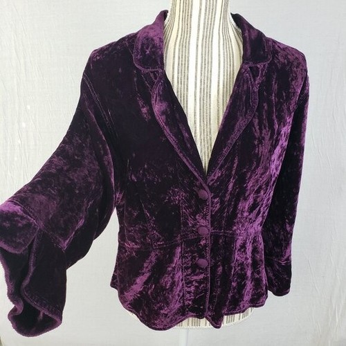 Cut Loose Velvet Jacket Blazer Purple Victorian Peplum Whimsigoth Boho size M