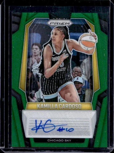 2025 Panini WNBA Prizm Kamilla Cardoso Signatures Green Auto #SG-KC Sky