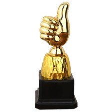 Golden Thumbs Up Trophy - Engraved Winner Award for Sports, Games, and Gifts