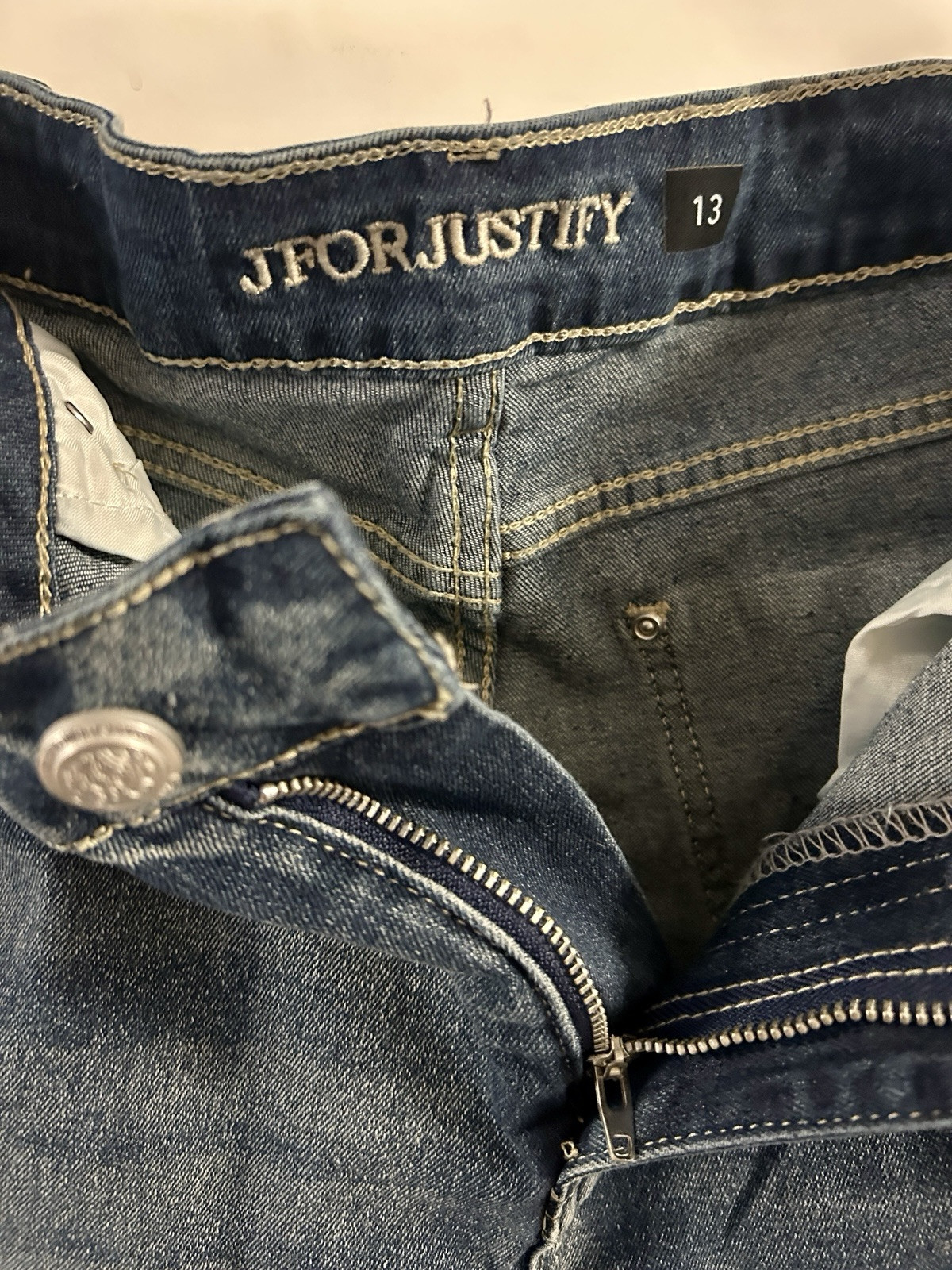 J For Justify Jeans Pants Cross Religious embellished Bling Bedazzled Size Jr 13 image 6