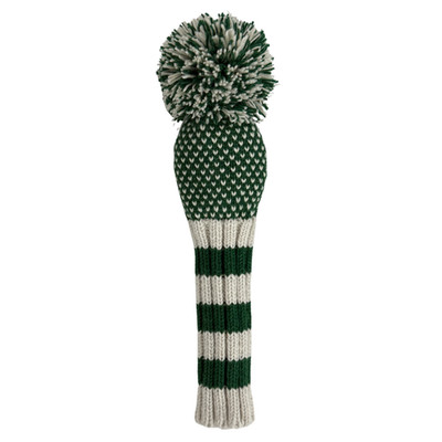 Green and white chevron knit wool hybrid / utility golf headcover by Sunfish