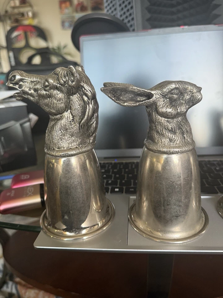 复古 20 世纪 70 年代 GUCCI 意大利镀银马和船镫杯 — 第 3/4 张图片