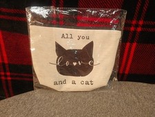 Cat Themed Medium Zippered Tote Bag 10" 8"