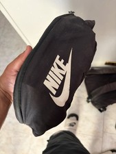 Nike Marsupio nero logo bianco, poliestere, small, tracolla regolabile, zip