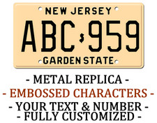 New Jersey 1972 METAL EMBOSSED License Plate Personalized Car Auto REPLICA
