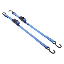2 Pack 1 Inch x 4 FT Boat Trailer Tie Down Straps 2400 LBS Ratchet Straps, Blue