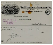 1925 Twitchell-Champlin Co. Invoice Toilet Paper & Sugar Purchase  Portland ME