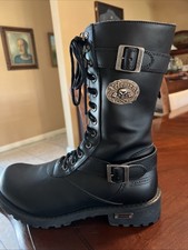 Xelement X19409 Black Leather Motorcycle Biker Boots Size 13 Men