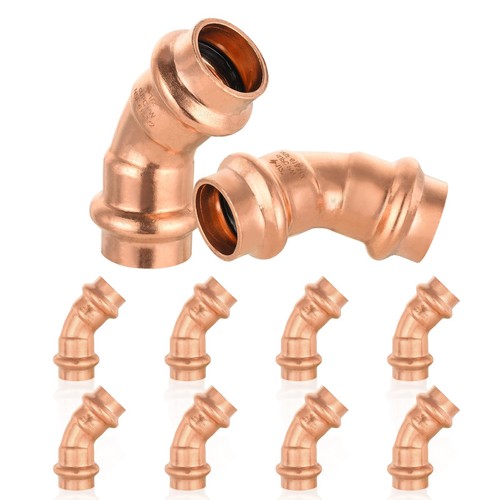 10 PCS 1/2" x 1/2" Copper Press 45Degree Elbow Fittings Plumbing Repair