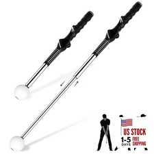 Telescopic Club, Retractable Golf Swing Training Aid with Right-handed Black
