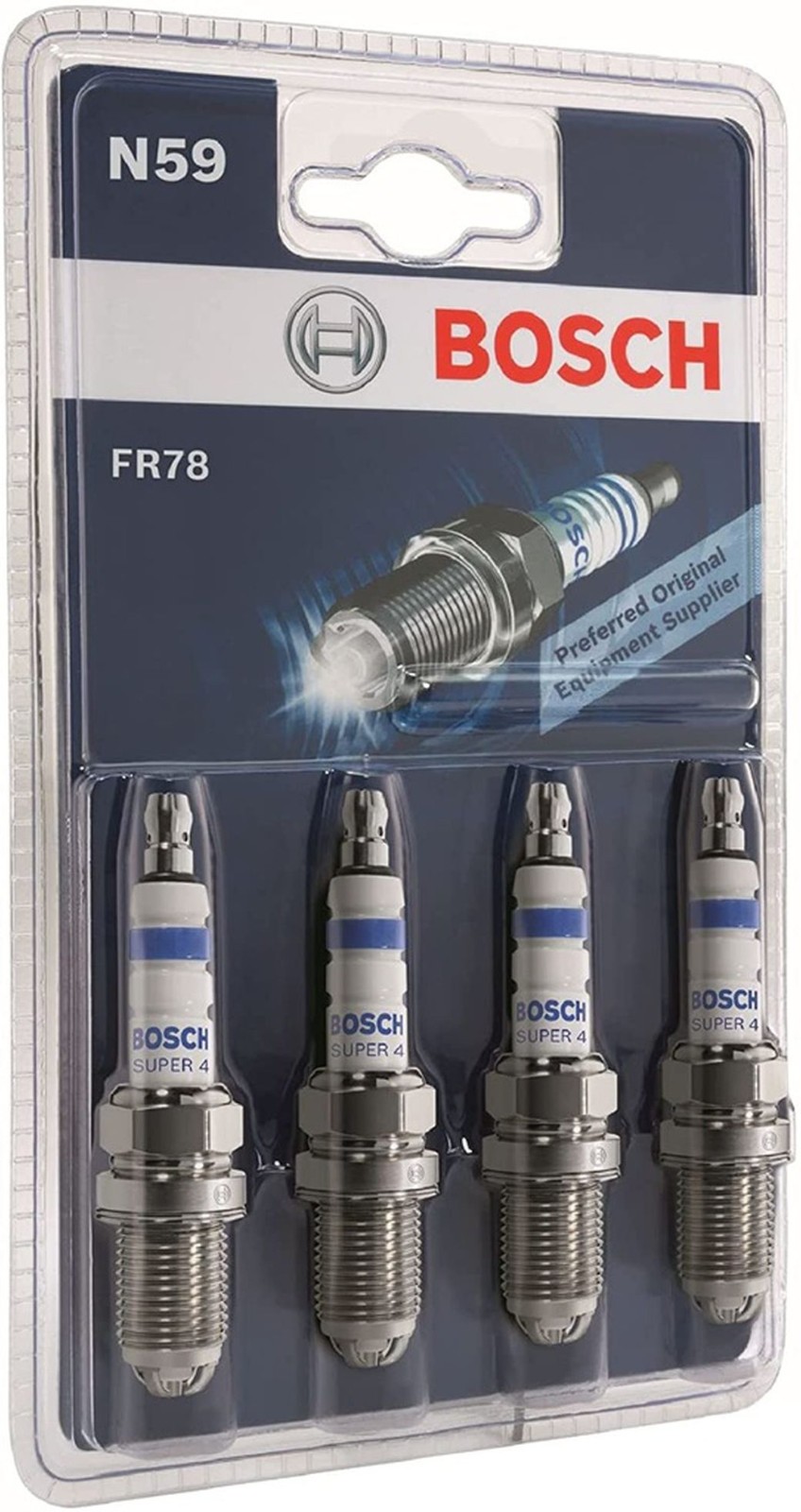 4 BOSCH Spark Plug Kit For NON-JCW MiNi Cooper 02-06 HATCHBACK/05-08 CONVERTIBLE