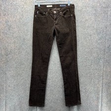 AG Adriano Goldschmied Pants Womens 26R Brown Corduroy Slim Straight The Stevie