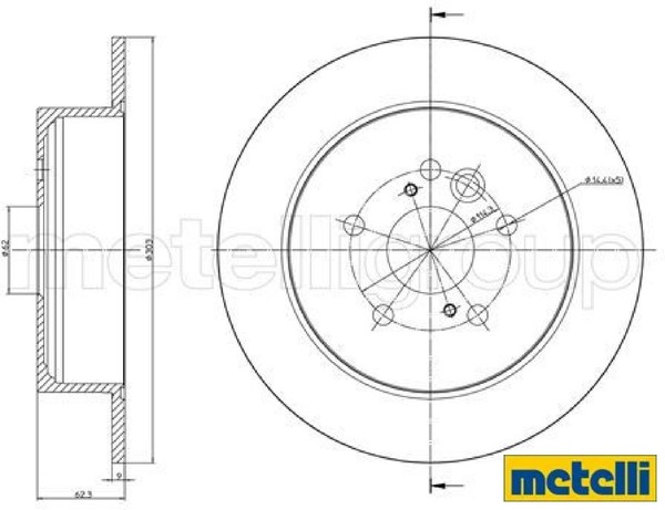 2X Bremsscheibe Metelli 23-0803C 2 Bremsscheiben Hinterachse Hinten FüR Toyota-image