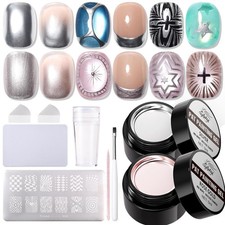 Metallic Nail Polish Set, 2Pcs Silver & Rose Gold Mirror Painting , Stamping ...
