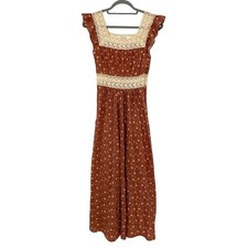 Christy Dawn Polly Maxi Dress In Oat Straw Red XS