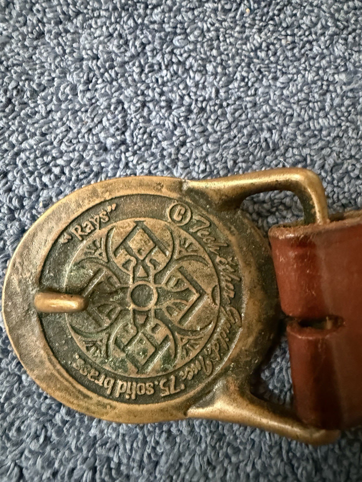 Tech Ether Guild Rays 1975 Belt Buckle Solid Bras… - image 5