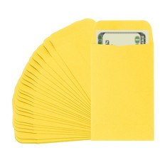 F&uuml;r Money Envelope, 25 St&uuml;ck 3,5" x 2,2" Halter f&uuml;r Schecks M&uuml;nzen, Hellgelb