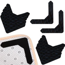 12 Pcs Carpet Tape for Area Rugs Outdoor Black Anti Curling Stickers Corner