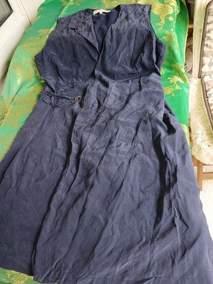  Gerard Darel Wickelkleid 100%Seide Gr.L  blau