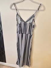 TMG New York- Blue and white Midi Dress Size Medium Spaghetti Strap High Waist