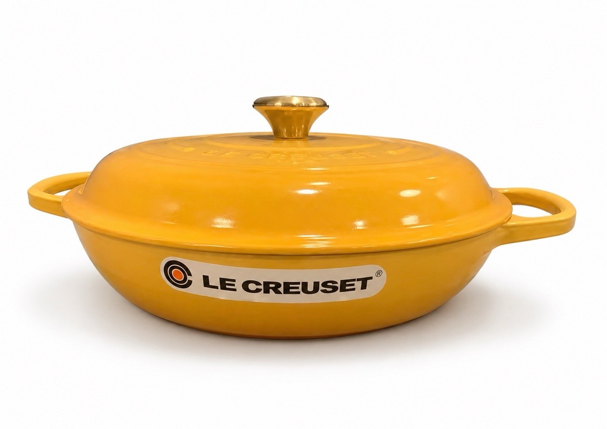 New Le Creuset Braiser 3.5 Qt Nectar Yellow Pan | eBay