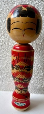 kokeshi vintage doll Japan, Sakunami style , 27cm , artist Kiyohara Takao