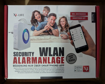 X4 LIFE SECURITY DIY ALARMANLAGE 5-teilig mit Smartphone-Strg.  Bewegungssensor