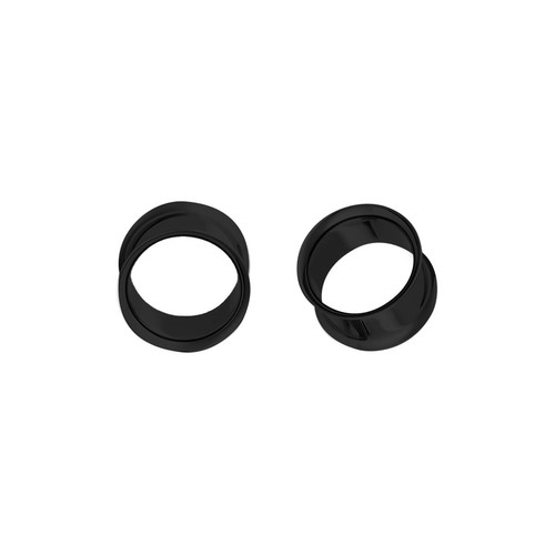 Pair of Surgical Steel PVD Black Double Flare Ear Tunnels Earlets Gauges Plugs - Picture 62 of 108