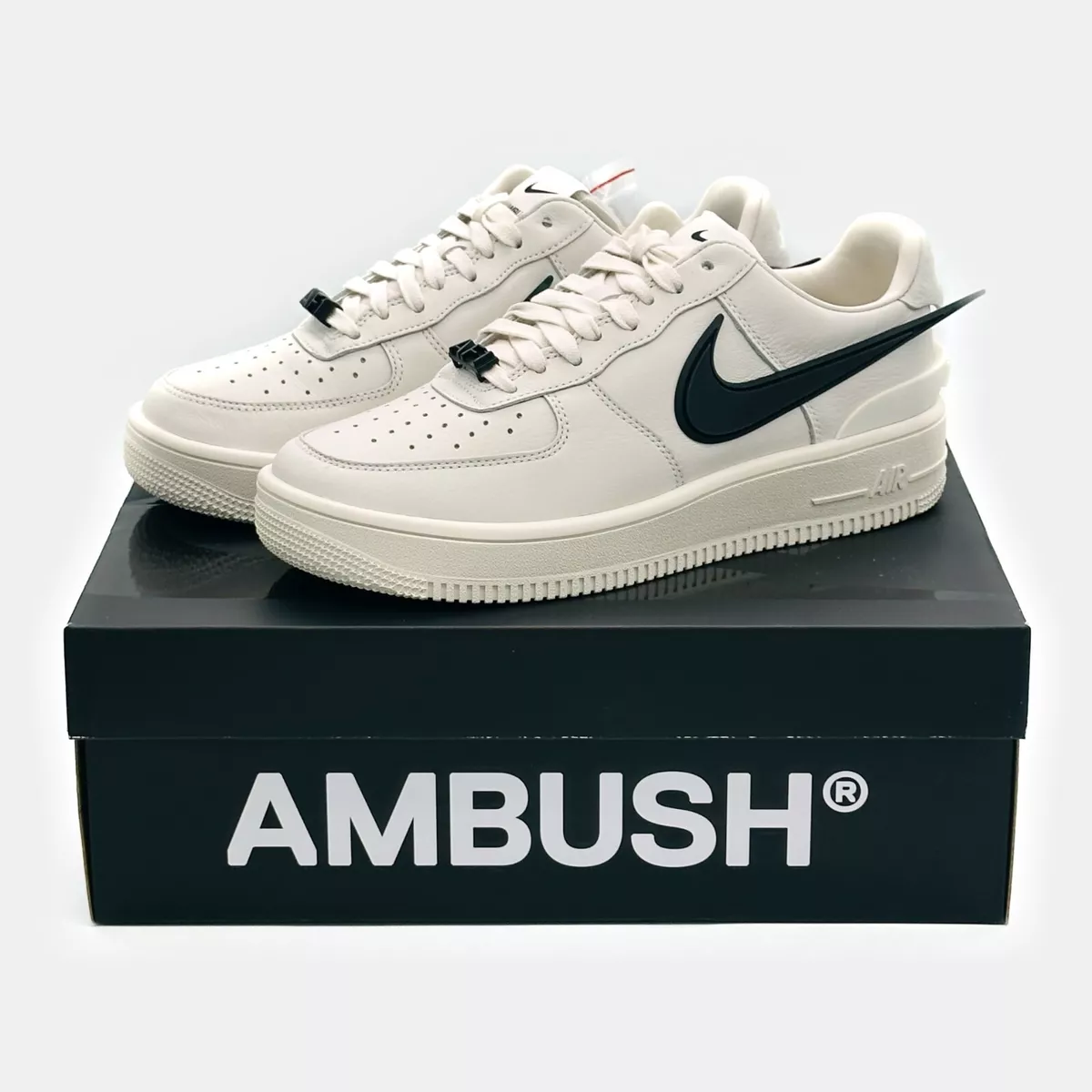 DV3464-002 Nike Air Force 1 Low AMBUSH Phantom White Sail Black Beige Ivory