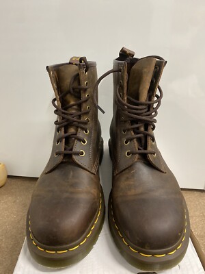 Dr. Martens 11822 Tan Brown Leather 8 Eye Lace Up Boots UK 9, No