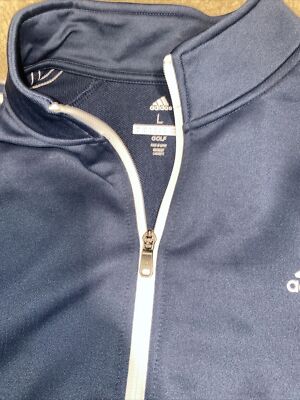 Adidas Men's French Terry Full Zip Golf Jacket Large Navy NWT | eBay