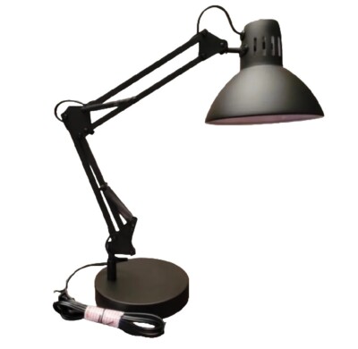 Interteck  Architects Adjustable Desk Lamp Black Powered Coated Metal Working
