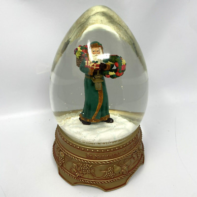 Hallmark 2004 St. Nicholas Egg Shaped Water Globe-Plays  Jolly Old St. Nicholas 