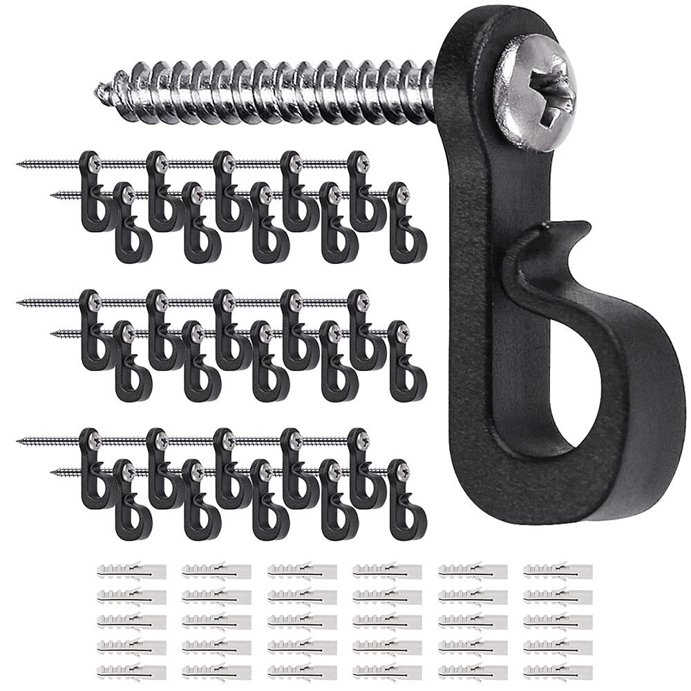 SELEWARE Q Ganci per luci da esterni, ganci per luci natalizie con vite,