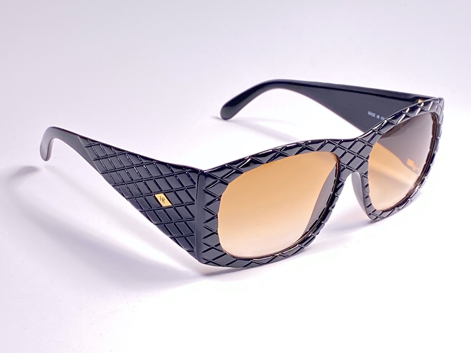 NEW VINTAGE HELENA RUBINSTEIN MASK BLACK BROWN LENSES 80'S FRANCE SUNGLASSES image 6