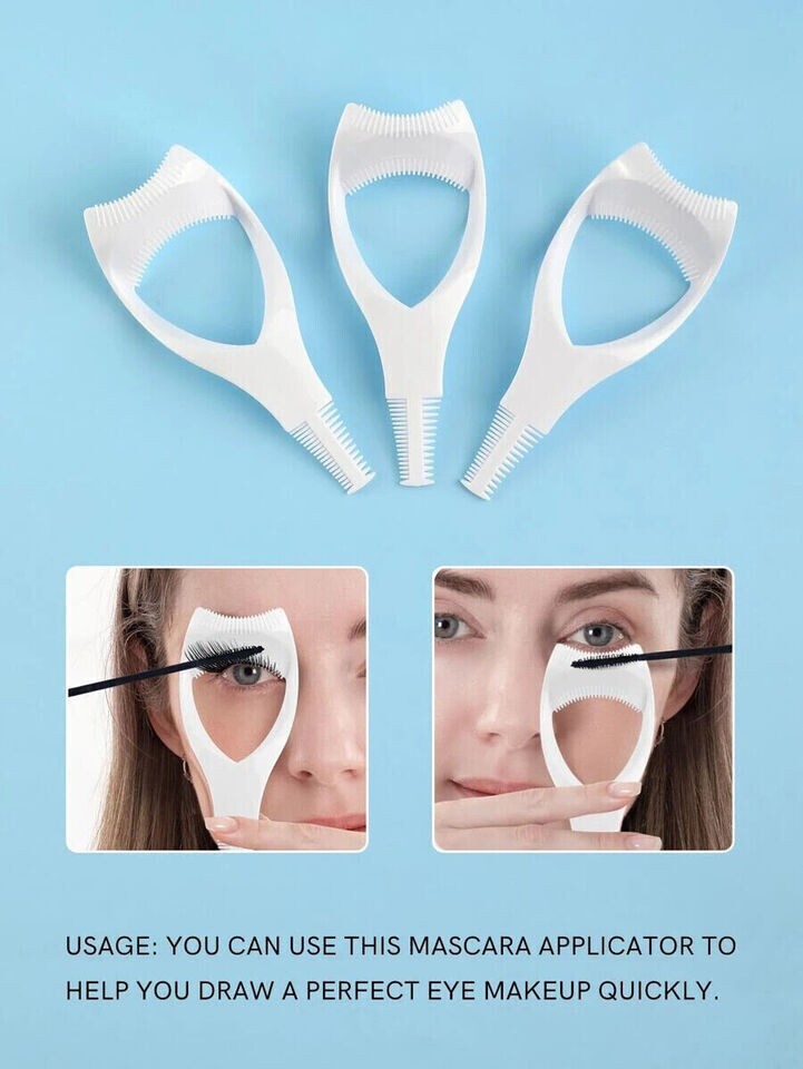 Eyelash Brush Curler Mascara Guard 3 in 1 Applicator Tool Stencil Shield Guide* eBay