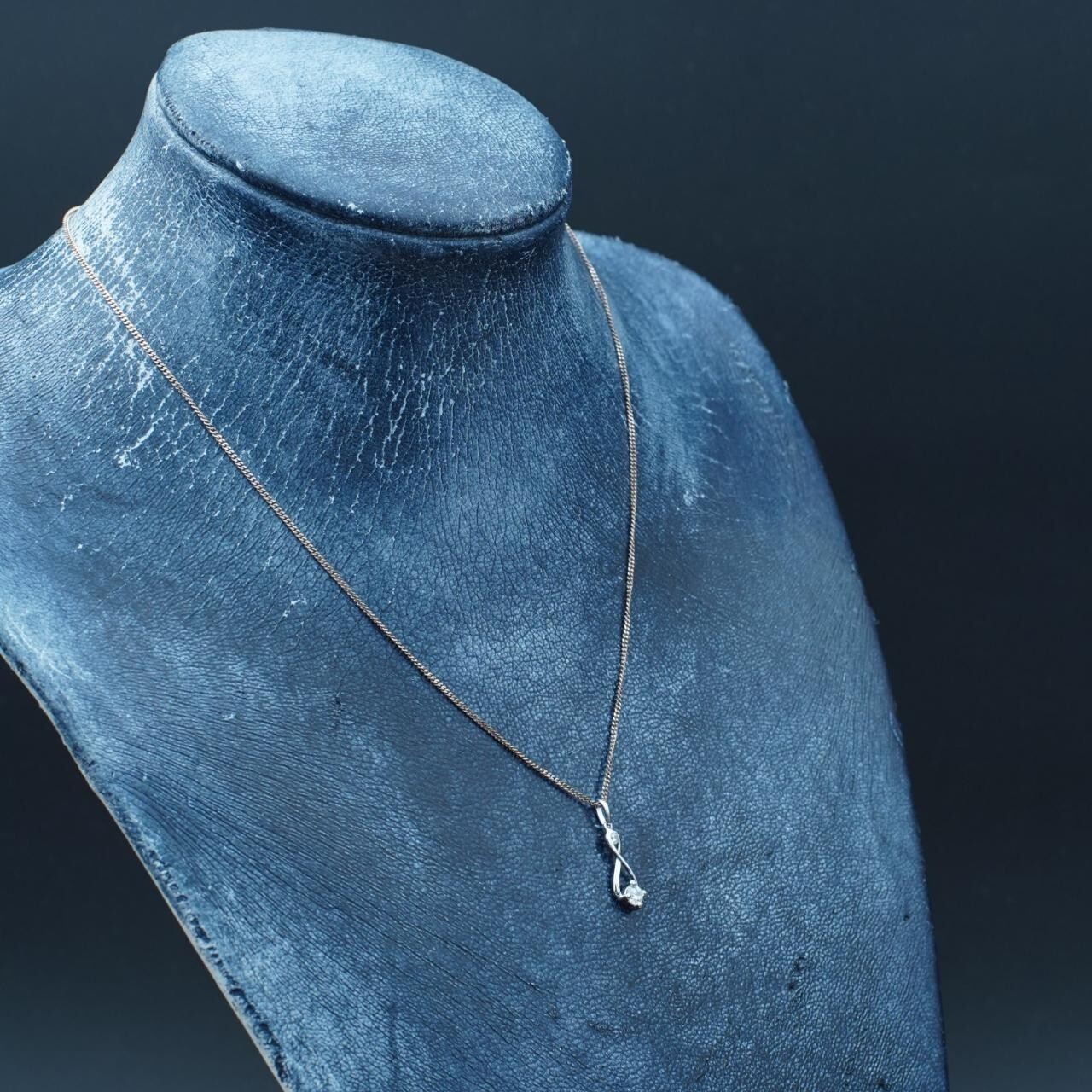 Vintage solid silver twisted teardrop Diamond sty… - image 3