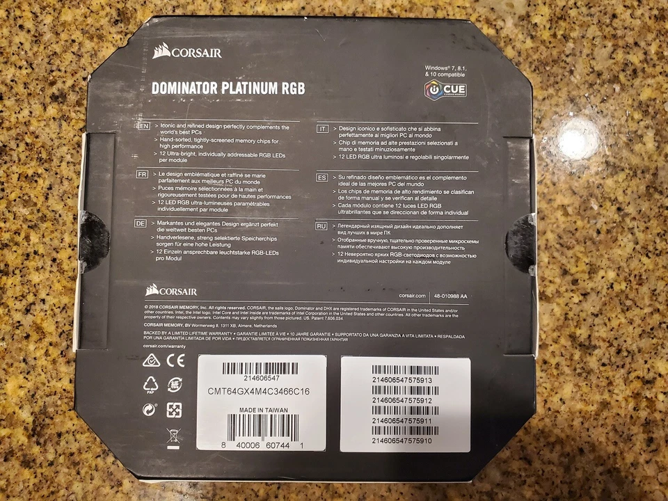 ✔NEW✔ CORSAIR Dominator PLATINUM RGB 64GB (4x16GB) 3466 MHz DDR4 *CL16* - Image 3 of 4