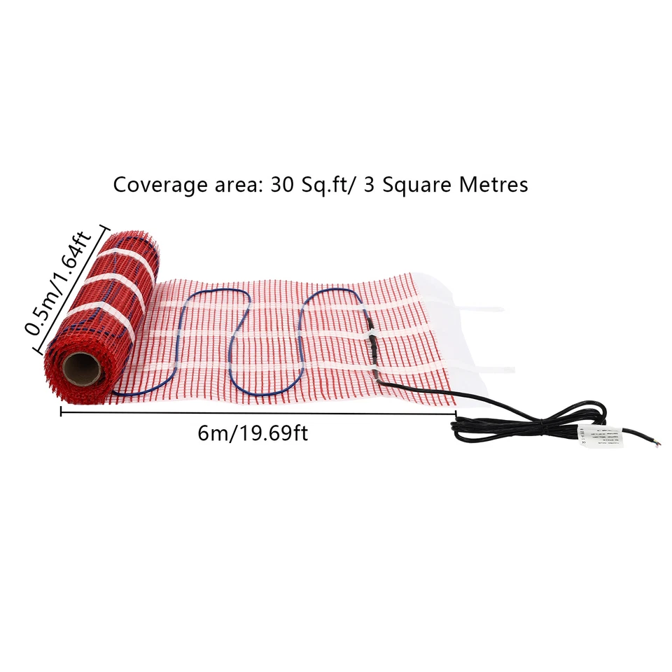 120V 360W Smart Heat Mat Kit Floor Heating System Heating Floor Mat 6*0.5m - Image 2 of 4