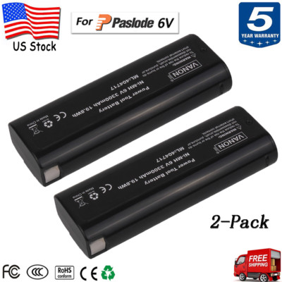 Batteries Ni-MH 6V 4,8Ah Paslode - Lot De 2 - Compatible 404717, B20544E - Pour Outils Sans Fil - 5