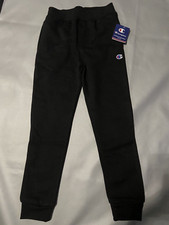 Champion Premium Fleece Black Jogger Pants Kids Big Boys Medium 10-12