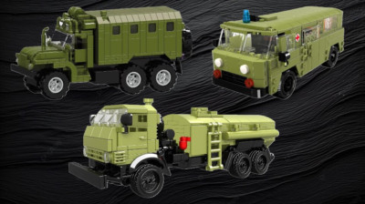 LKW Bundle Klemmbausteinset 1:25 (URAL LKW + UAZ Buchanka + Kamaz LKW Tankwagen)