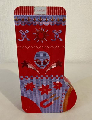 Benefit leer rosa Weihnachtsstrumpf Geschenk Dose Lachen ist die beste Kosmetik