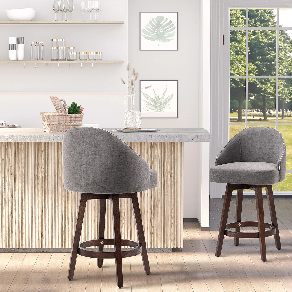 Fabric kitchen bar sales stools