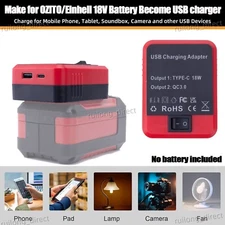 USB Type-C Port Power Adapter For OZITO/Einhell 18V Battery Adapter Fast Charger