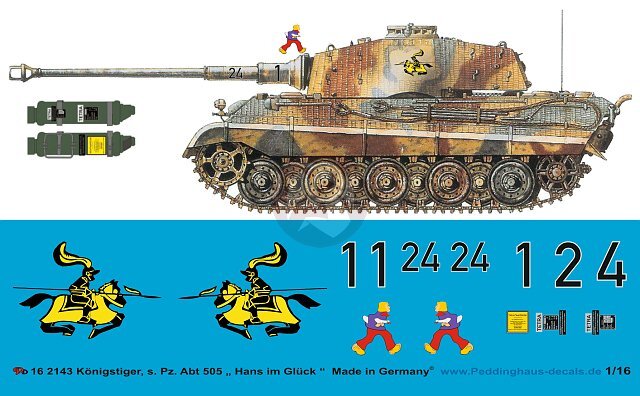 Peddinghaus 1/16 Tiger II Markings Horst Kronke s.Pz.Abt.505 Hans