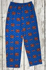 Superman Man Of Steel Youth Boys All Over Print Fleece Sleepwear Pajama Pants