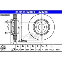 Ate 2X Bremsscheibe Vorne Ø280Mm BelüFtet FüR Nissan Tiida SchräGheck Cube C11