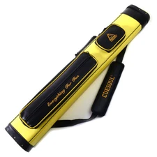 CUESOUL 2x4 Hard Pool Cue Case Yellow-Holds 2 butts and 4 cue shafts